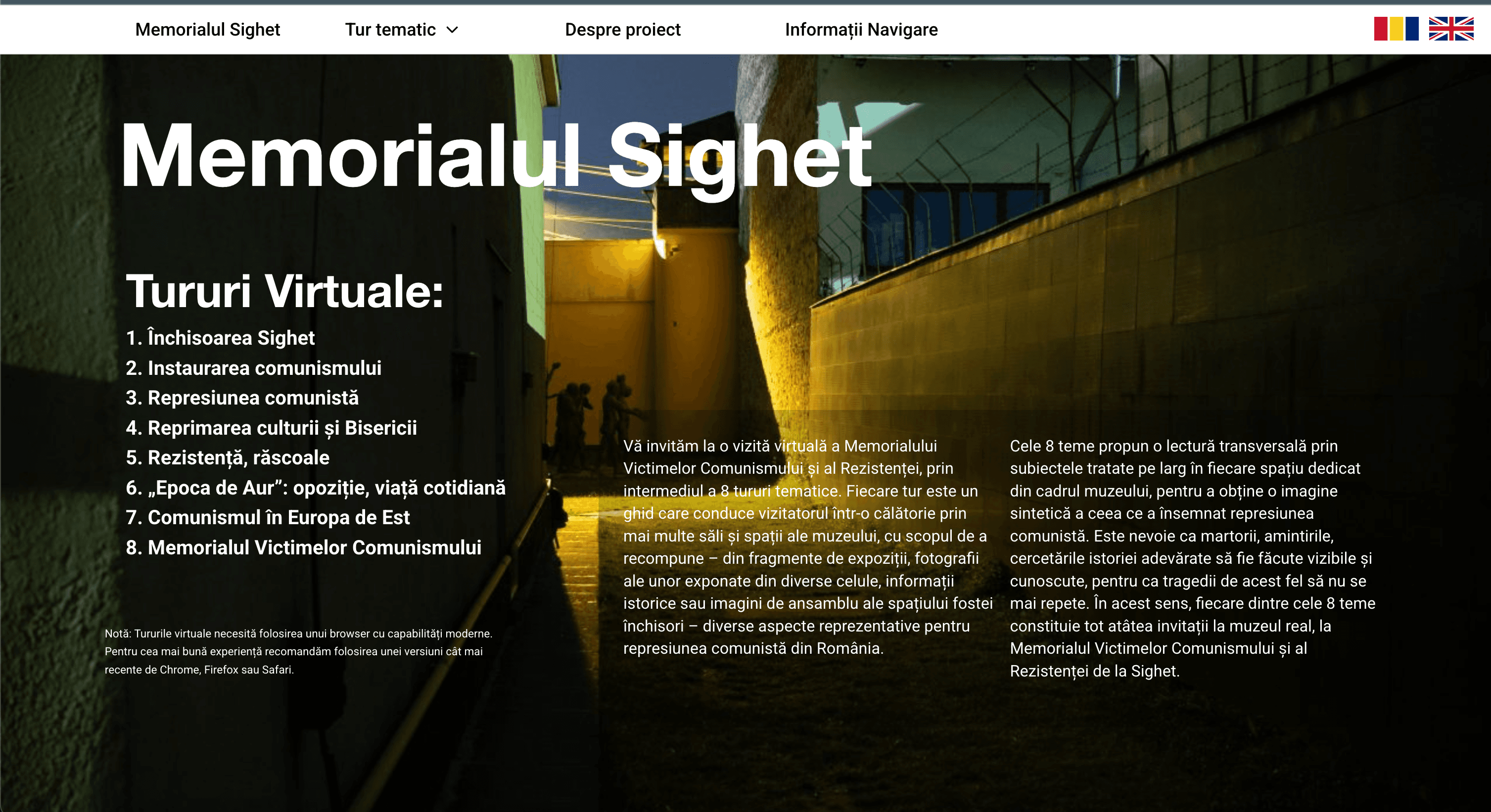 main view of memorial visit